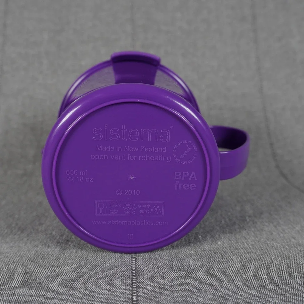 Sistema Microwave Mug Cup Purple 22.18oz Reheating Container Made In New Zealand
